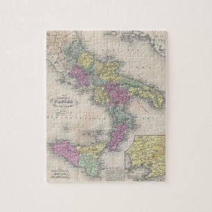 Puzzle Carte vintage du sud de l'Italie (1853)