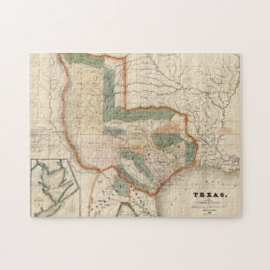 Puzzle Carte Vintage du Texas (1835)