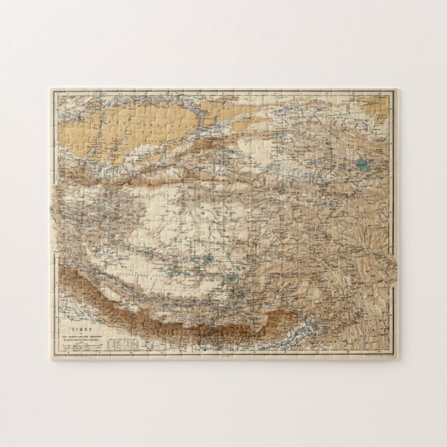 Puzzle Carte vintage du Tibet (1906) (Horizontal)