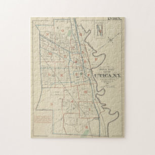 Puzzle Carte vintage d'Utica New York (1883)