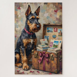 Puzzle Cartes postales anciennes d'amour de chien Airedal