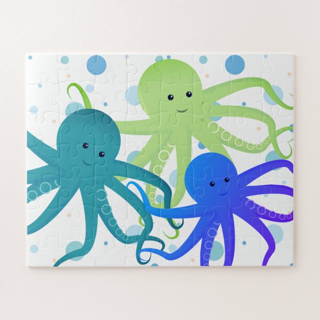 Puzzle Cartographie Animal Octopus pourpre (Horizontal)