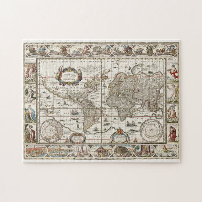 Puzzle Cartographie vintage avec illustrations d'art (Horizontal)