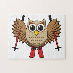 Puzzle Cartoon de ski de Chouette