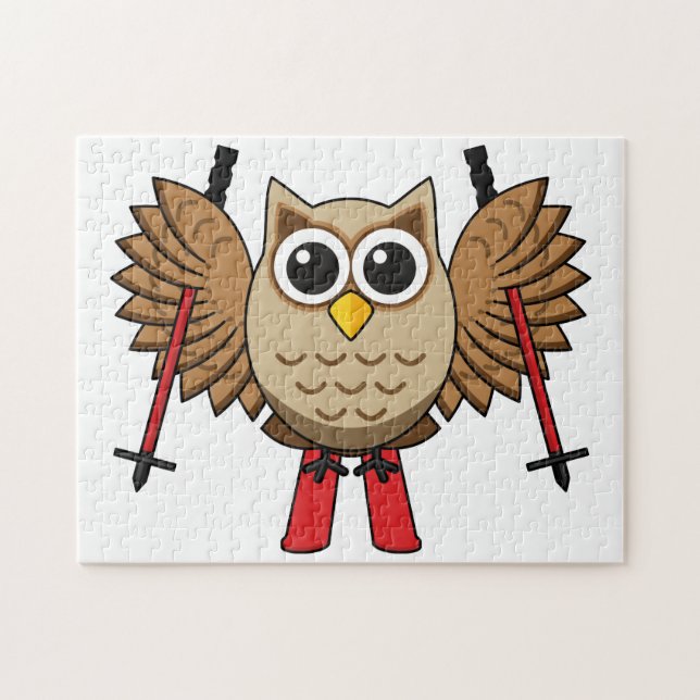 Puzzle Cartoon de ski de Chouette (Horizontal)