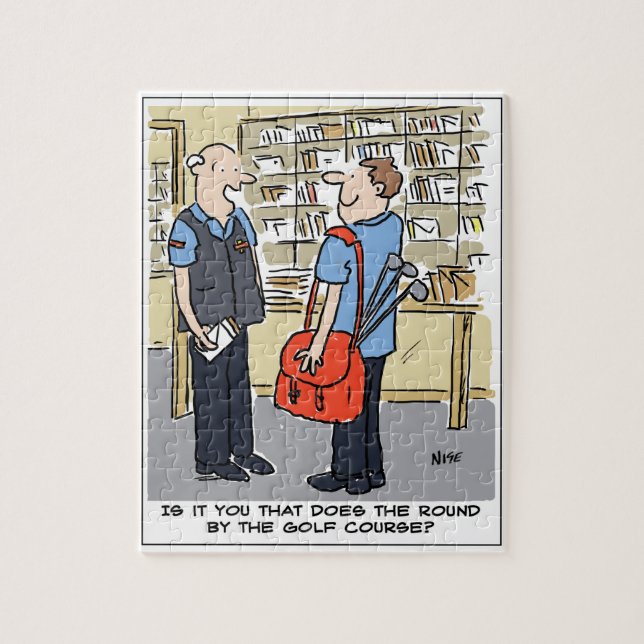 Puzzle Cartoon Postman Amoureux Du Golf (Vertical)