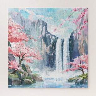 Puzzle Cascade au printemps