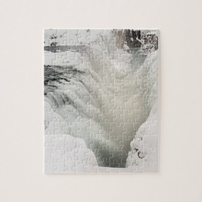 Puzzle Cascade de Godafoss, hiver, Islande (Vertical)