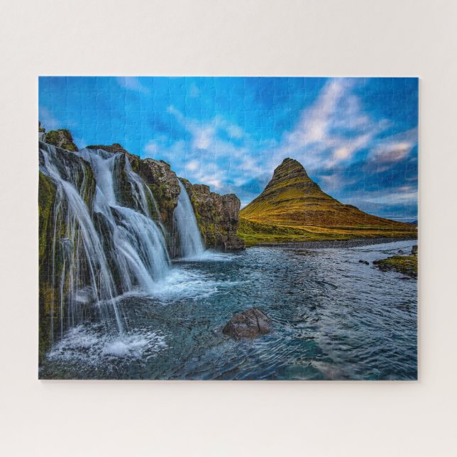Puzzle Cascade de Jigsaws kirkjufall Islande. (Horizontal)