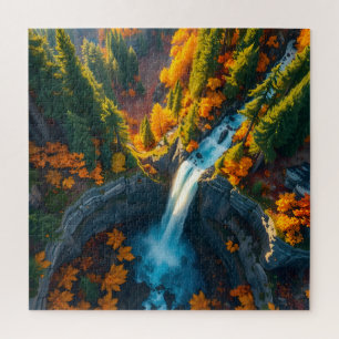 Puzzle Cascade du Canyon d'Automne – Paysage de Forêt Aut
