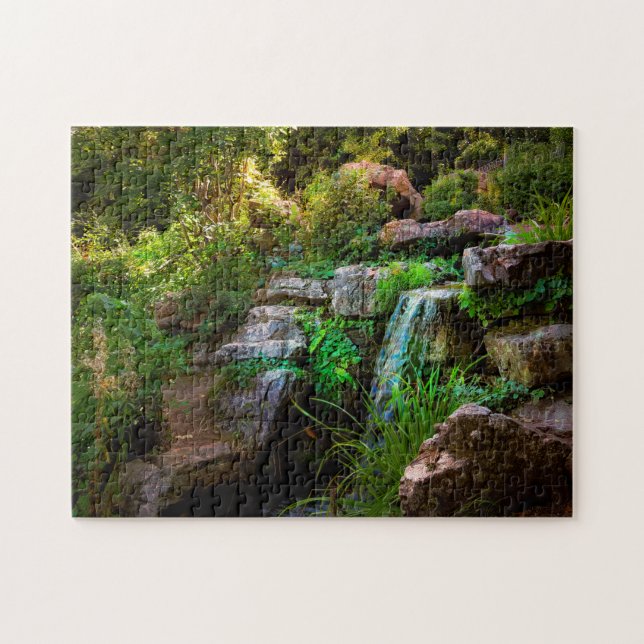 Puzzle Cascade pittoresque photo dans Japanese Rock Garde (Horizontal)