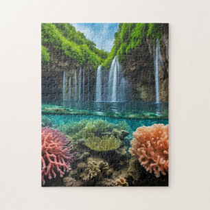 Puzzle Cascade tropicale colorée