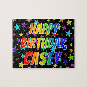 Puzzle "CASEY" Prénom, Amusant "HEUREUX ANNIVERSAIRE"