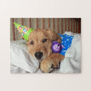 Puzzle Casse-tête d'anniversaire de golden retriever