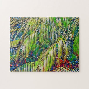 Puzzle Casse-tête d'art tropical de jardin et de palmier