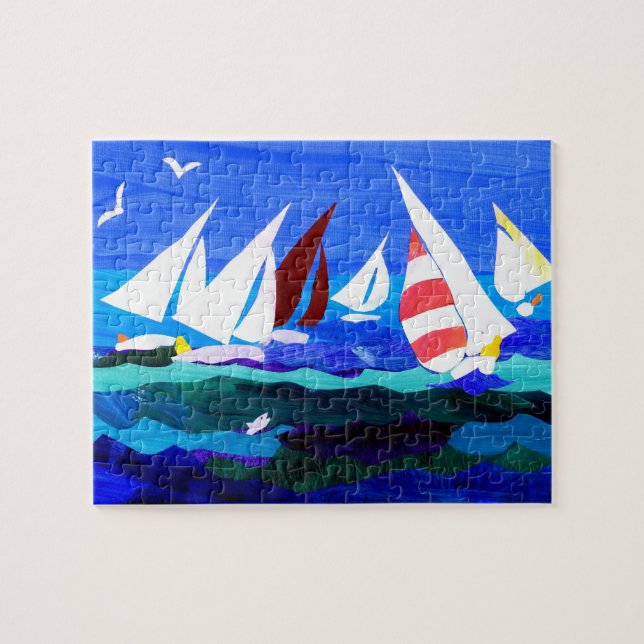 Puzzle Casse-tête "de bateaux à voile" (Horizontal)