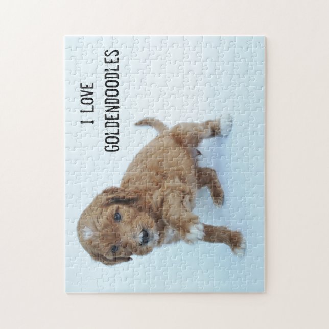 Puzzle Casse-tête de chiot de Goldendoodle (Vertical)