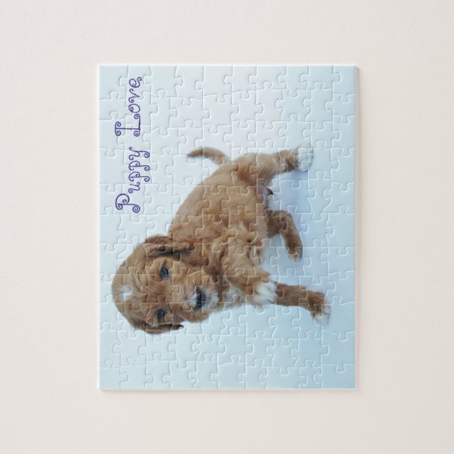 Puzzle Casse-tête de chiot de Goldendoodle (Vertical)