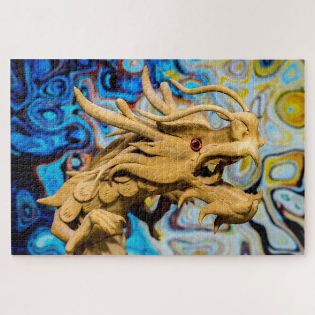 Puzzle casse-tête de dragon imaginaire (Horizontal)