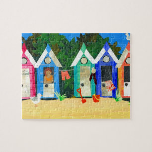 Puzzle Casse-tête "de huttes de plage"