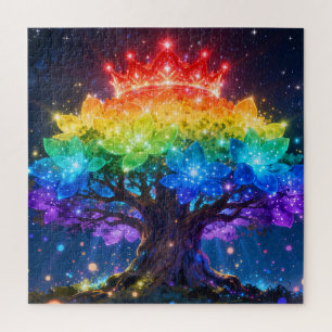 Puzzle Casse-tête de l'Arbre Arc-en-ciel de Lumière
