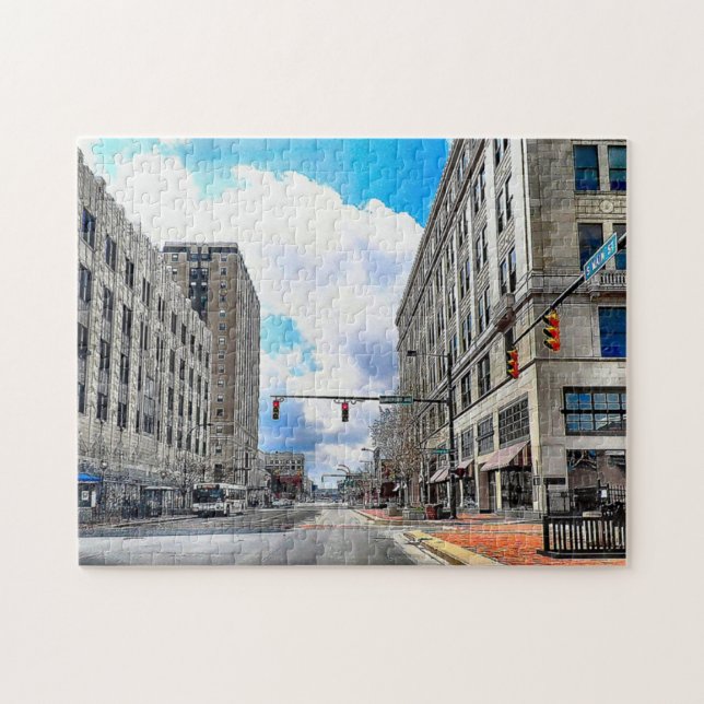 Puzzle Casse-tête de paysage urbain de rue principale (Horizontal)