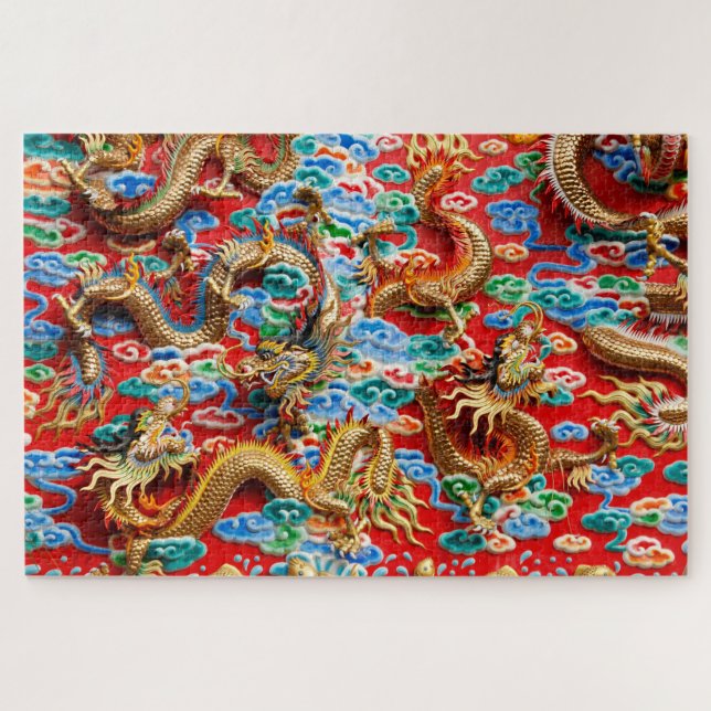 Puzzle casse-tête de temple dragons (Horizontal)