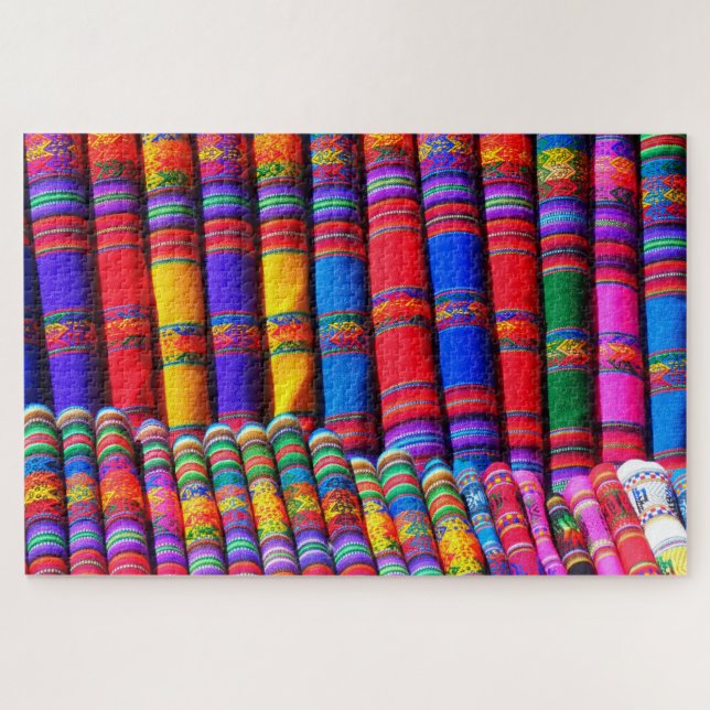 Puzzle casse-tête de tissu motif mexicain (Horizontal)