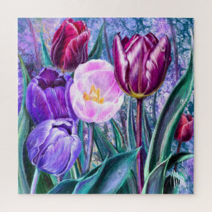 Puzzle Casse-tête de tulipes colorées