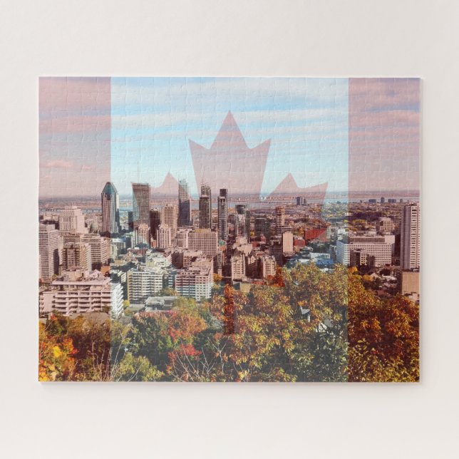 Puzzle Casse-tête d'horizon de ville de Montréal Canada (Horizontal)