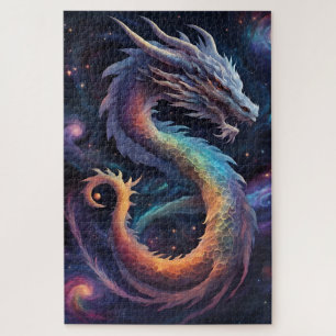 Puzzle casse-tête dragon cosmique