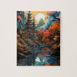 Puzzle casse-tête du paysage japonais