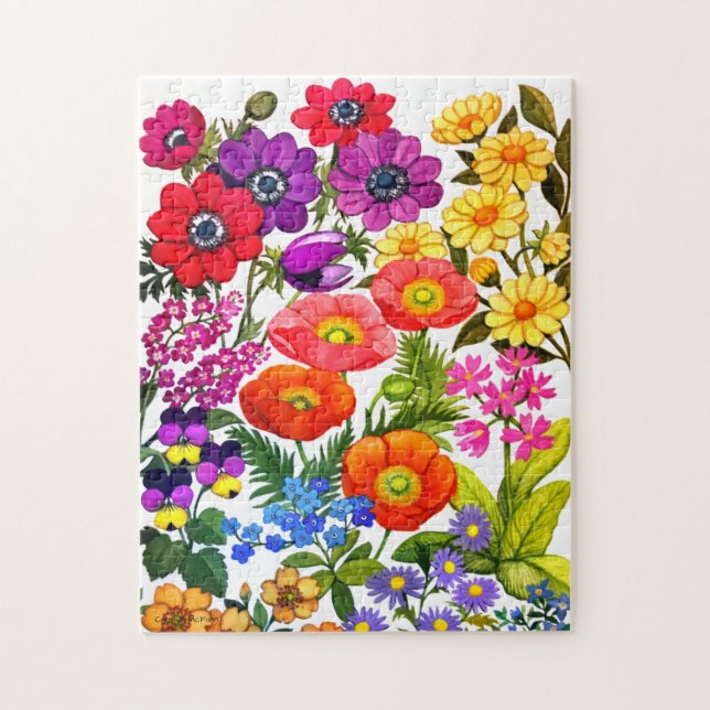 Puzzle Casse-tête florale d'art de jardin botanique (Vertical)
