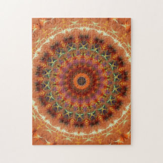 Puzzle Casse-tête orange de mandala de kaléidoscope de la