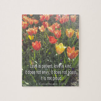 Puzzle Casse-tête - photo de tulipes avec le vers de