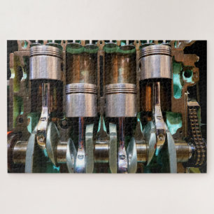 Puzzle casse-tête pistons moteur automobile