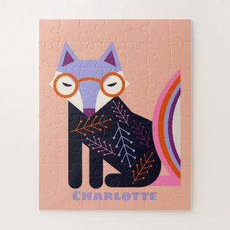 Puzzle Casse-tête Renard Nom Personnalisé pour Enfants