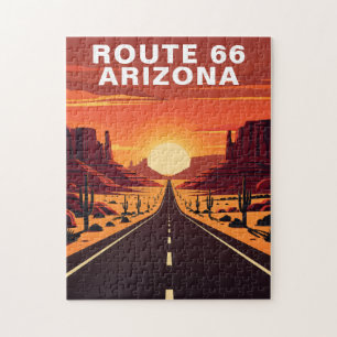 Puzzle Casse-tête vintage Route 66 Désert d'Arizona