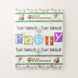Puzzle Casse-têtes Coloré Joyeux Anniversaire Joyeux Noël