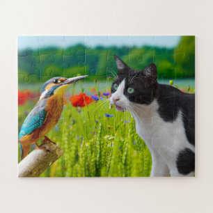 Puzzle-Cat & Bird Jigsaw Puzzle