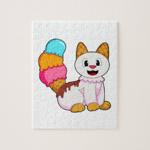 Puzzle Cat with popsicle