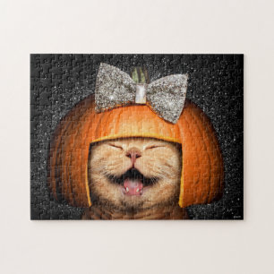 Puzzle Cat With Pumpkin Hair