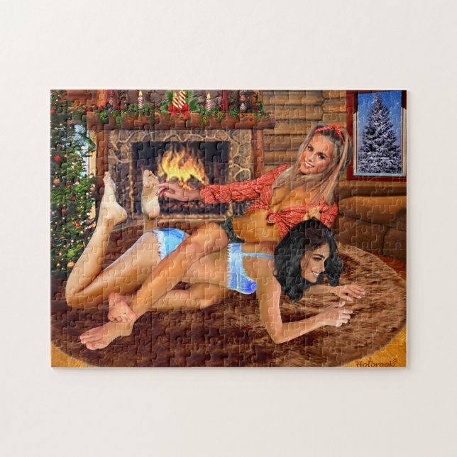 PUZZLE CATCH DE COWGIRLS LOG CABIN (Horizontal)