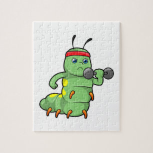 Puzzle Caterpillar at Strength entraînement avec Dumbbell