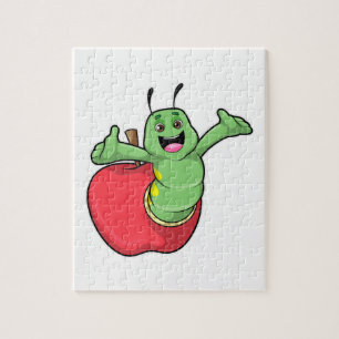 Puzzle Caterpillar with Apple