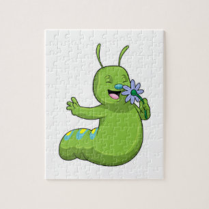 Puzzle Caterpillar with Flower