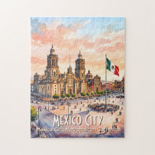 Puzzle Cathédrale catholique de Mexico Watercolor Voyage