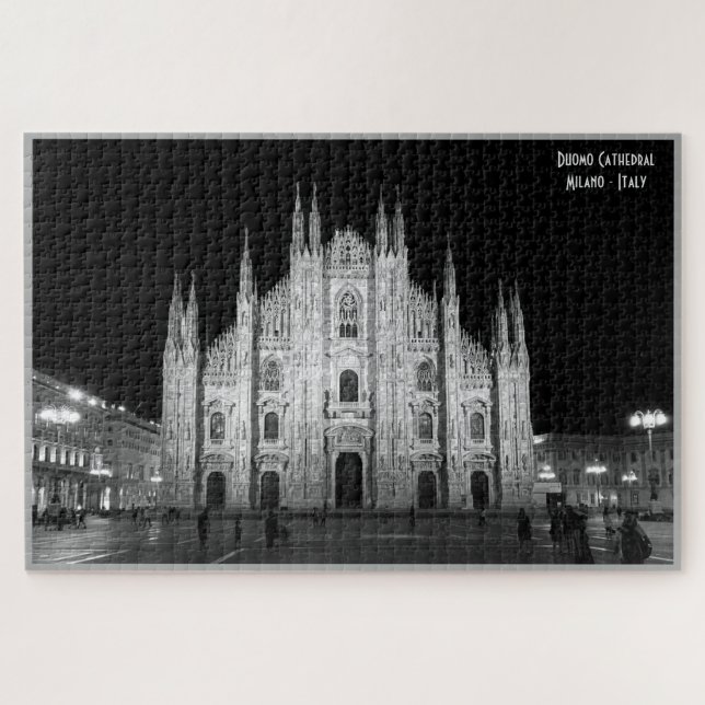 Puzzle Cathédrale de Milan - Italie - photo en noir et bl (Horizontal)