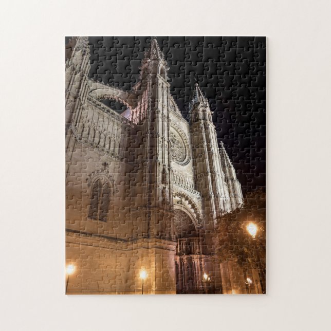 Puzzle Cathédrale de Palma de Majorque la nuit - Espagne (Vertical)