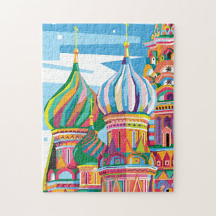 Puzzle Cathédrale Saint Basile Russie Colorful Pop Art